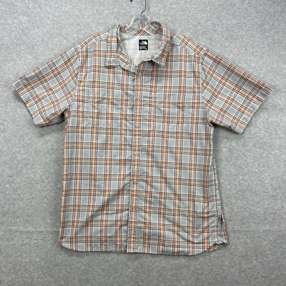 North Face Shirt Mens‎ Large Gray Plaid Off Grid Short Sleeve Fishing Gorpcore